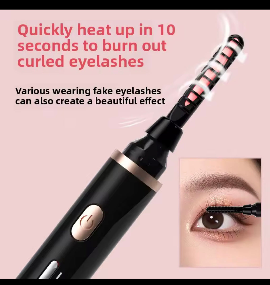 Portable heated eyelash curler